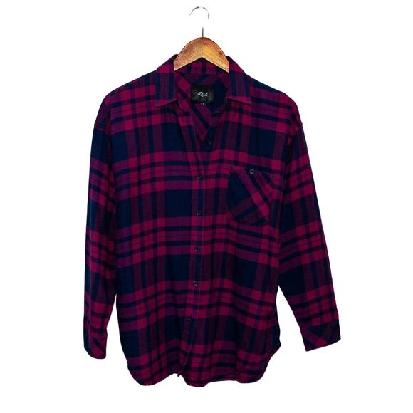 Rails Wine Navy Plaid Jackson Flannel Shirt Women's Size Small - Picture 6 of 8
